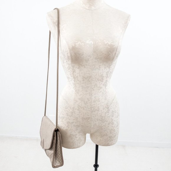 Vintage 80s Coated Canvas Leather Crossbody Bag - Picture 10 of 13